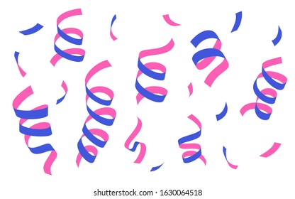 design vector pieces of paper tape confetti poppers for birthday celebrations or parties in various colors