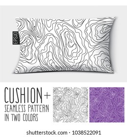 Design vector pillow (cushion).

Isolated pillow with seamless pattern "oysters" in two colors.
