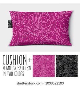 Design vector pillow (cushion).

Isolated pillow with seamless pattern "oysters" in two colors.
