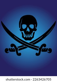 design vector pirate skull illustration