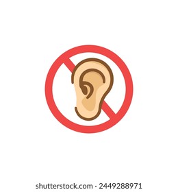 The design vector is prohibited from listening, a symbol of wanting to know the news.