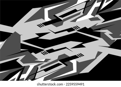 Design vector racing background with a unique stripe pattern, a combination of dark gray and light gray grayscale that looks elegant