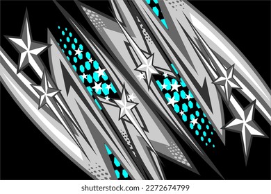 Design vector racing background with a unique line pattern and in grayscale and Tosca colors, perfect for your racing and wrapping designs
