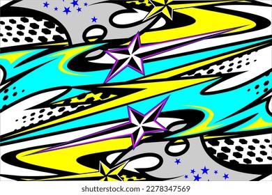 Design vector racing background with a unique stripe pattern and a mix of bright colors and star effects suitable for your wrapping designs