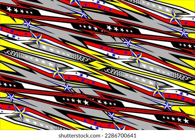 design vector racing background with a unique line pattern and with a blend of gray, yellow, red and with a star effect. suitable for your wrapping design