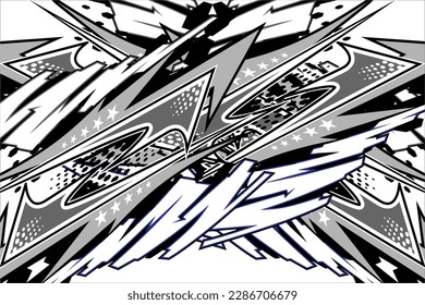 Design vector racing background with a unique line pattern and an elegant grayscale color combination with a star effect, perfect for your racing design