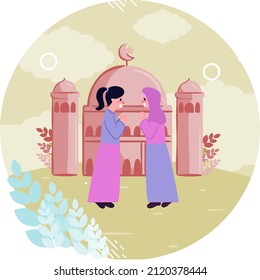 Gestaltungsvektor des Rmadhan-Kreises zusammen auf eid 