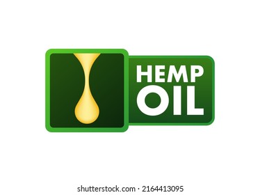 Vector de diseño. Diseño realista de aceite de cáñamo plano. Banner web