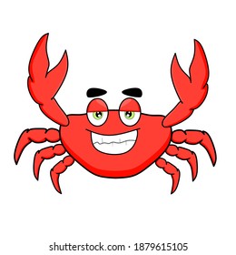 Diseñar expresiones de sonrisa de cangrejo rojo vectorial para mariscos y marca de señas
