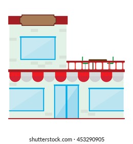 Design vector restaurant cafe shop store front