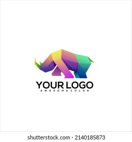 Design-Vektor-Rhino-Logo Farbverlauf