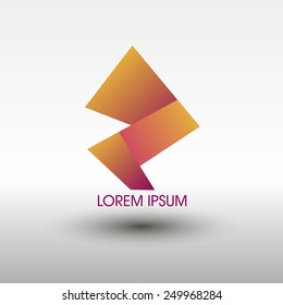 Design vector  ribbon logo template. Colorful abstract pattern, EPS10
