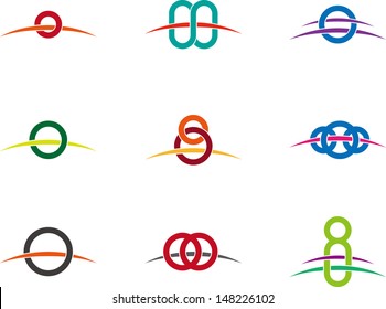 Design vector round logo template. "o", "Q" letters icon set. You can use in the buildings, awards, farm, apartments and other organization concept of pattern. 