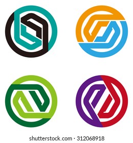 Design vector round logo template. "D", "S", "P", "O", "G", letters icon set. You can use in the commerce, traffic, financial, construction and communication concept of pattern. 