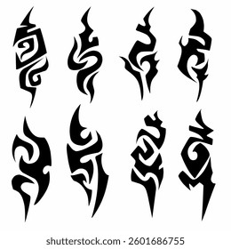 design vector set abstract tribal art tattoo for elements