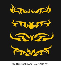 design vector set abstract tribal art tattoo for elements