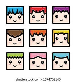 design vector set of cute heads