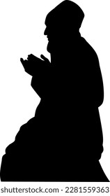 Design vector silhouette, someone is praying 