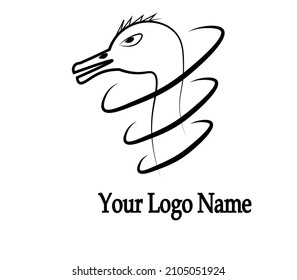 design vector simple head of animals wild in black and white style