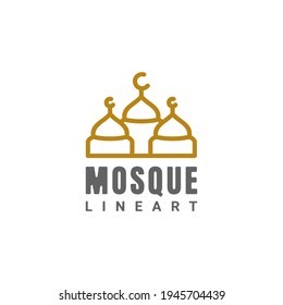 Diseño Vector Plantilla de logotipo de mezquita simple Emblema, Concepto, símbolo creativo, icono con estilo de arte de línea