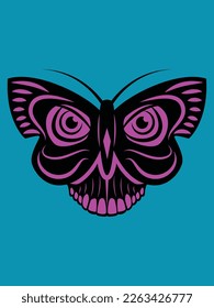 design vector skull butterfly illustration