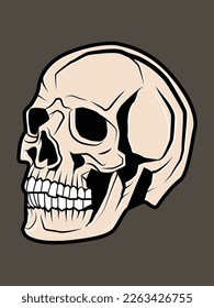 design vector skull head illustration