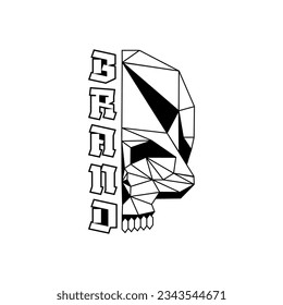 The design vector of the skull style unique to the T-shirt design could you add the brand name to your clothing business