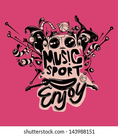 design vector sport and music