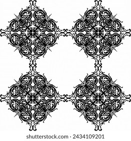 Diseño vector cuadrado patrón de mandala repetir mosaico 