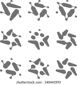 Design vector star logo element. Abstract water molecule template set. You can use in biotechnology, energy, environmental protection and electricity equipment, computer medical science concept icon. 
