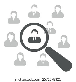 Design vector talent search, recruitment, job vacancies, selected male candidates. 