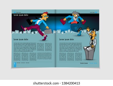 Design vector template brochures, flyers, presentations for business with cartoon characters