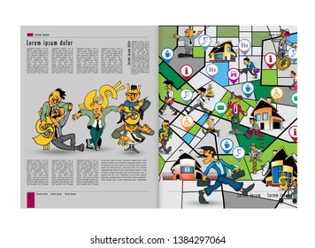 Diseñar folletos, volantes, presentaciones para empresas con personajes de dibujos animados