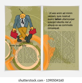 Design vector template brochures, flyers, presentations for business with cartoon characters