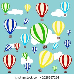 Design vector template colorful air balloon