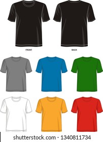 design vector template t shirt round neck for men 