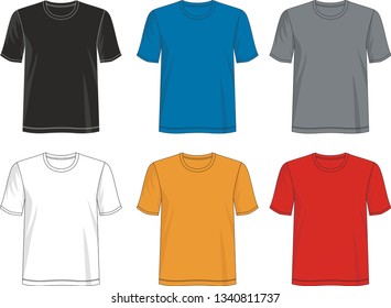 design vector template t shirt round neck for men 