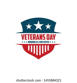 design vector template Veterans day. Honoring all who served. November 11.