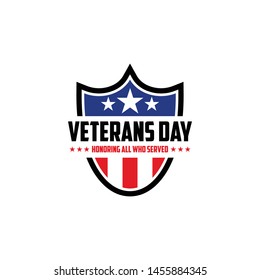 design vector template Veterans day. Honoring all who served. November 11.