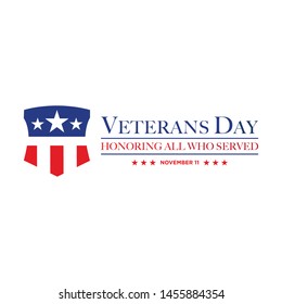 design vector template Veterans day. Honoring all who served. November 11.