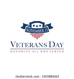 design vector template Veterans day. Honoring all who served. November 11.