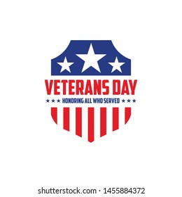 design vector template Veterans day. Honoring all who served. November 11.