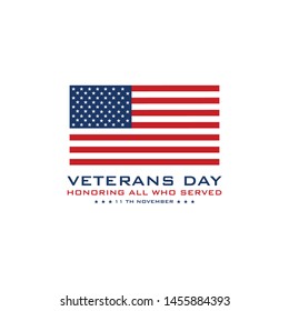 design vector template Veterans day. Honoring all who served. November 11.