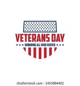 design vector template Veterans day. Honoring all who served. November 11.