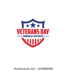 design vector template Veterans day. Honoring all who served. November 11.