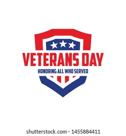 design vector template Veterans day. Honoring all who served. November 11.
