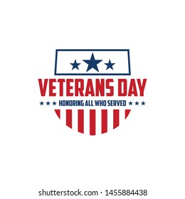 design vector template Veterans day. Honoring all who served. November 11.