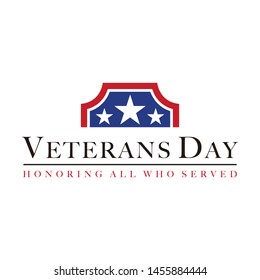 design vector template Veterans day. Honoring all who served. November 11.