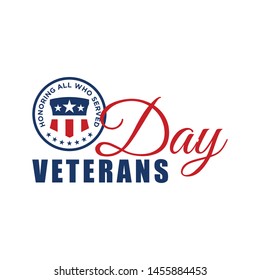 design vector template Veterans day. Honoring all who served. November 11.