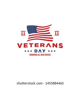 design vector template Veterans day. Honoring all who served. November 11.